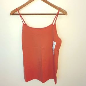 Time and Tru Adjustable Strap Cami, Orange, M